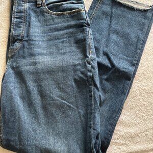 Old Navy extra high-rise sky-hi straight distressed jeans size 12 tall